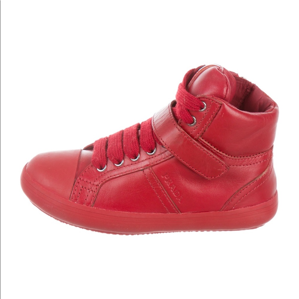 Prada Sport Boys’ Leather High-Top Sneakers